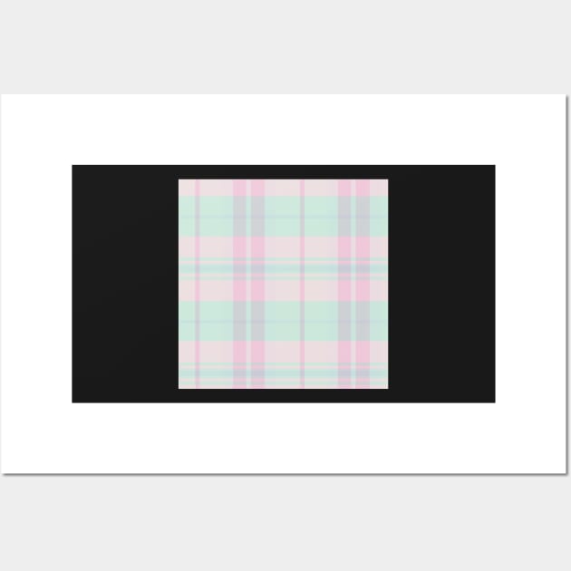 Pastel Aesthetic Arable 2 Hand Drawn Textured Plaid Pattern Wall Art by GenAumonier